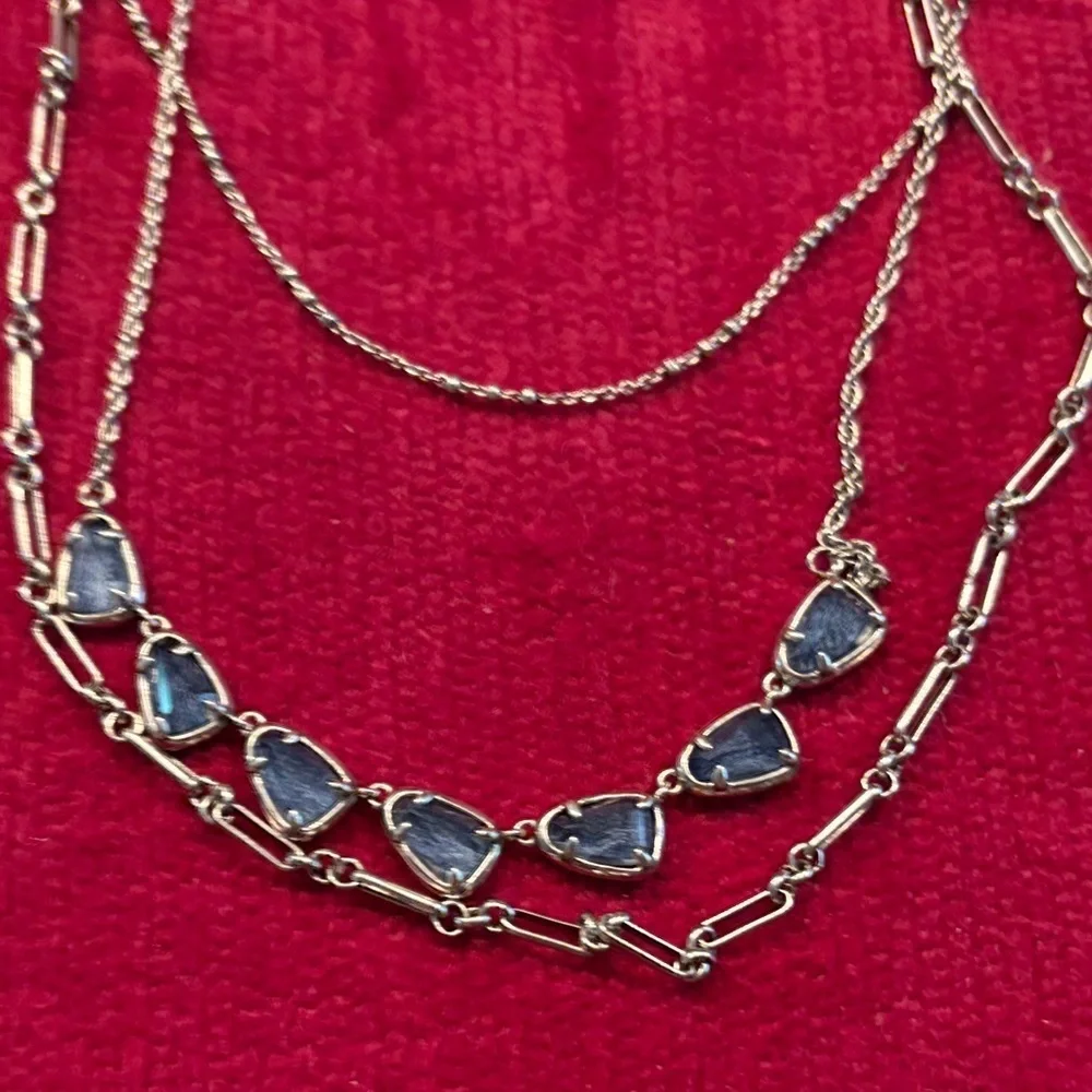 Kendra Scott Silver and Blue Necklace Susanna